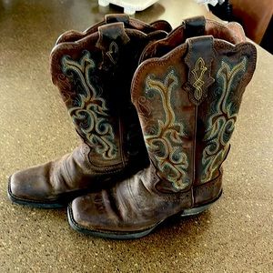 Girls Justin square toe cowboy boots